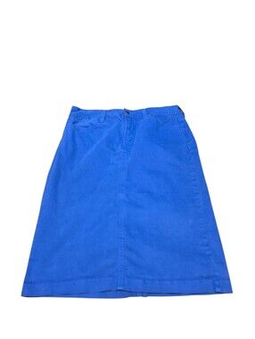 NYDJ Blue Midi Classic Pencil Skirt Lift & Tuck Tech Made In USA Size 4 VGUC
